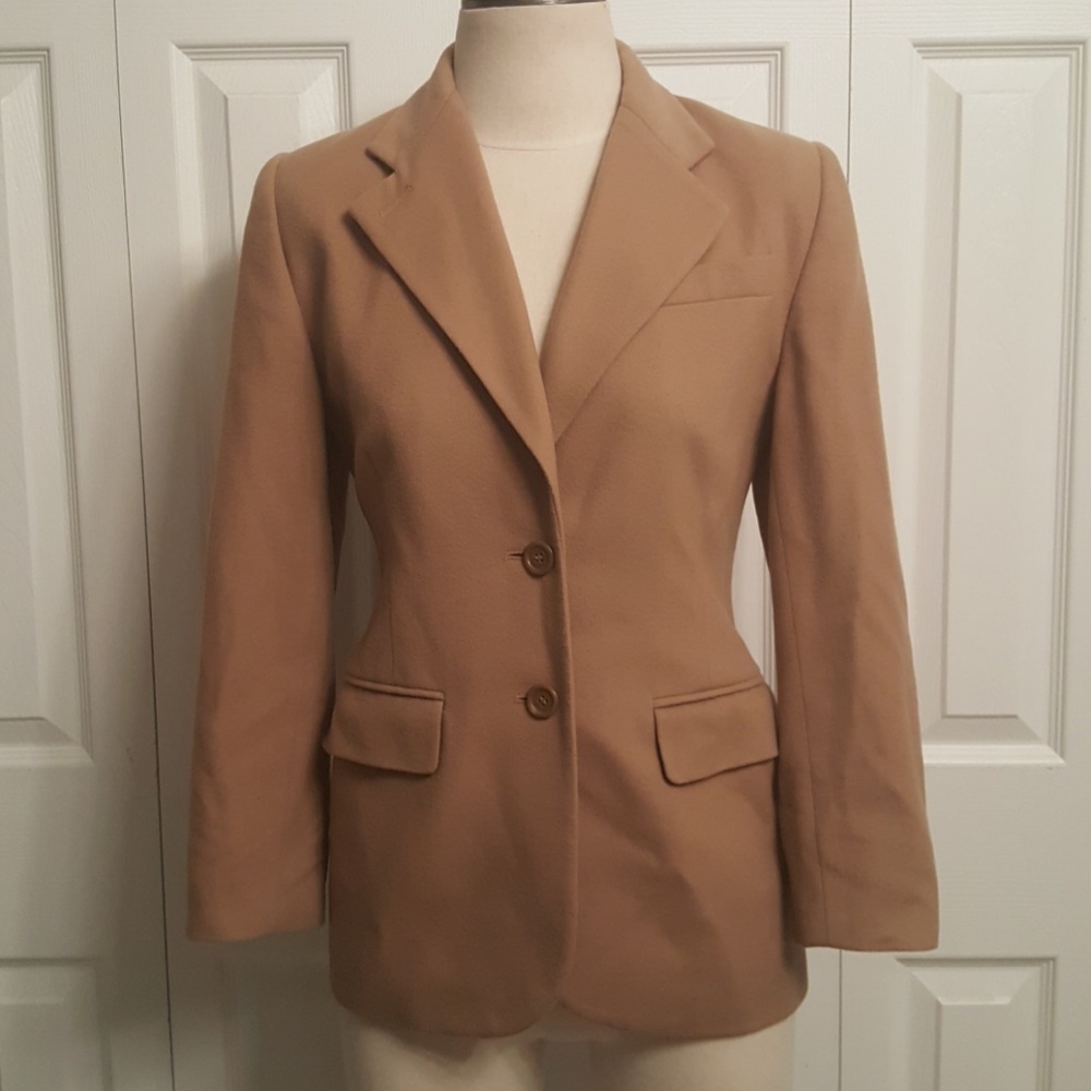 Lord & Taylor Camel/Wool Brown Blazer Size 2P